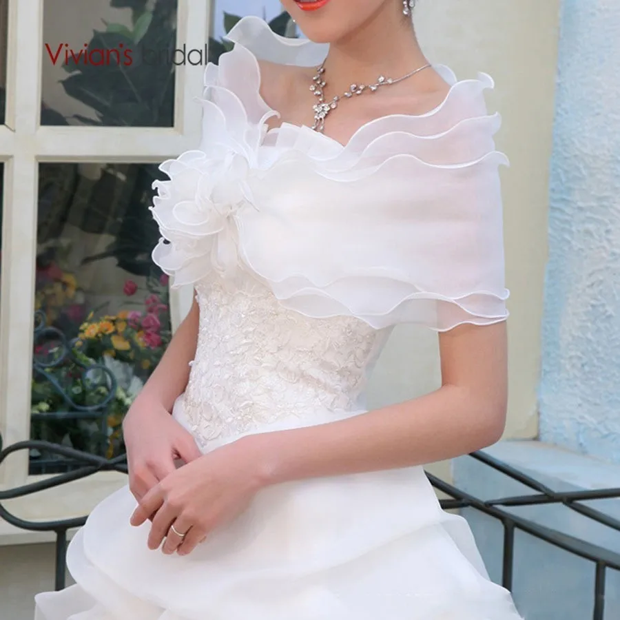 Vivian's Bridal 2018 летнее свадебное платье с рюшами для невесты аксессуары открытыми