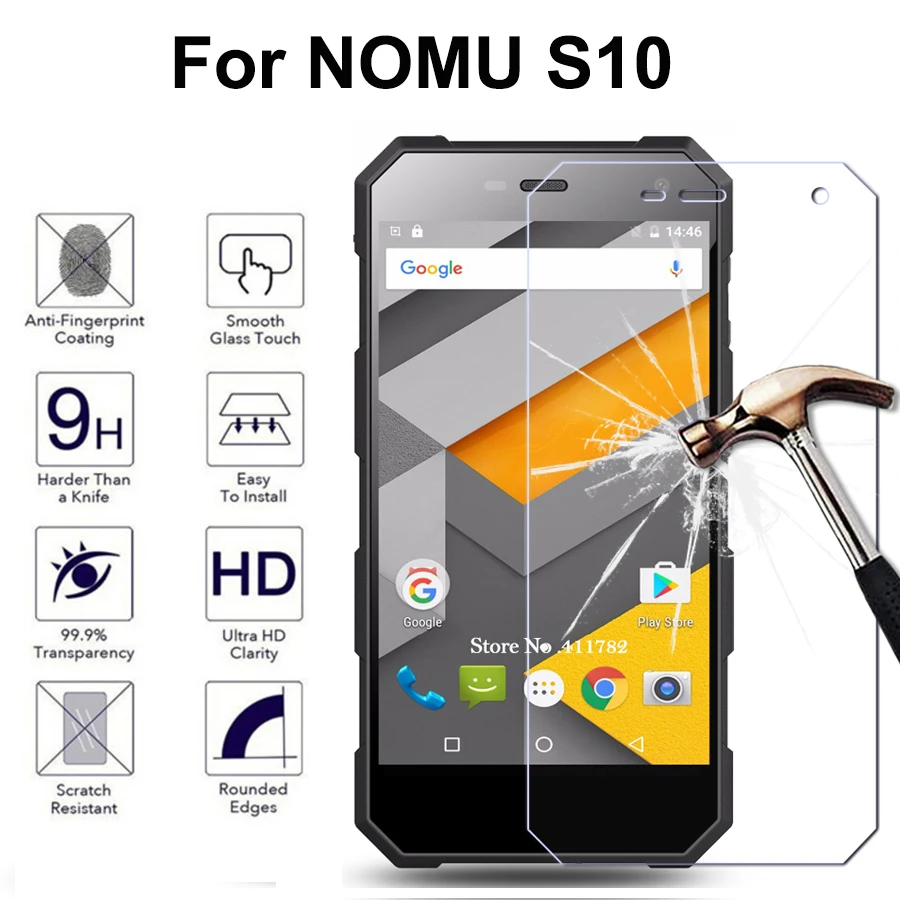 Закаленное стекло для NOMU S10 защитная пленка 9H 2.5D Премиум Защитная чехол экрана [ |