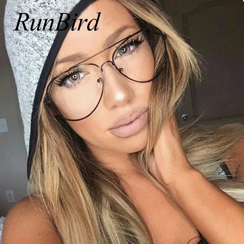 Очки-авиаторы Runbird с прозрачными линзами UV400 085 для мужчин и женщин брендовые