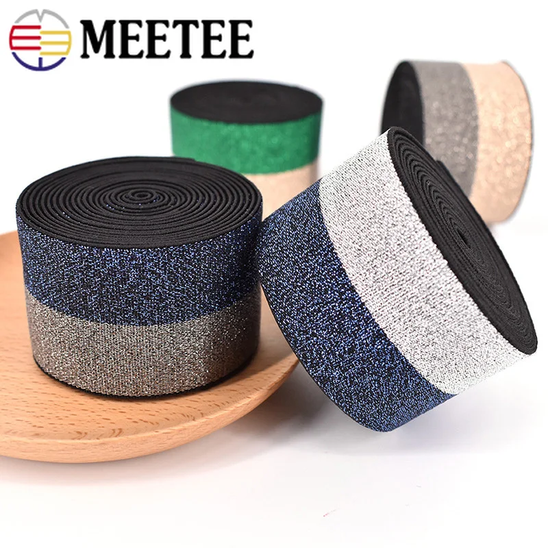 Meetee 2/5/10 м 2-4 см является допустимой Non-slip Эластичная лента волны силиконовые эластичные лямки ремня DIY спортивная одежда наручи аксессуары для шитья
