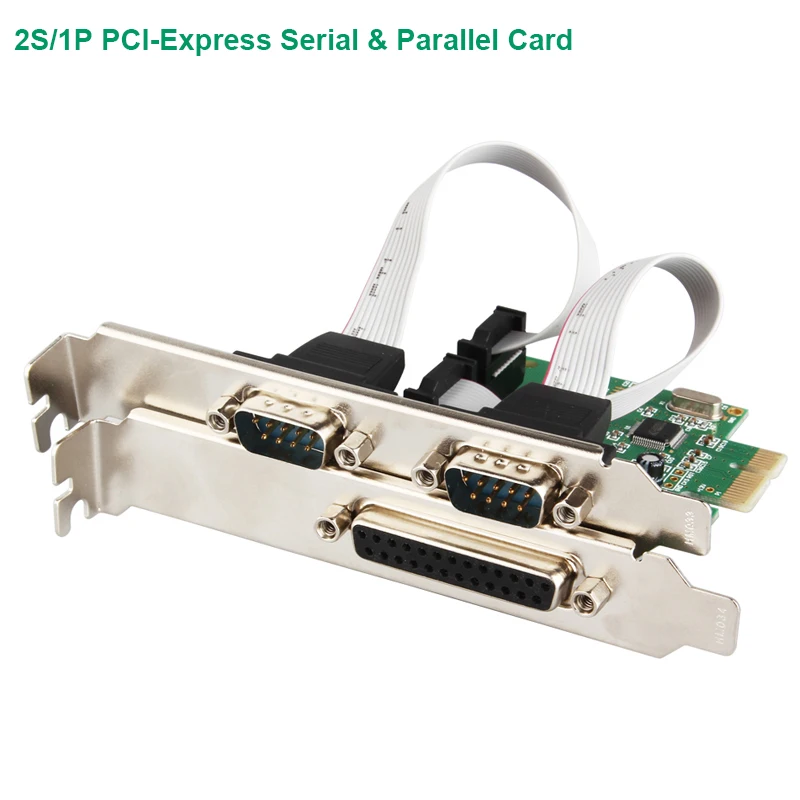 PCIe 2 порта DB9 Серийный RS232 и 1 порт параллельный принтер DB25 (LPT1) карта контроллера
