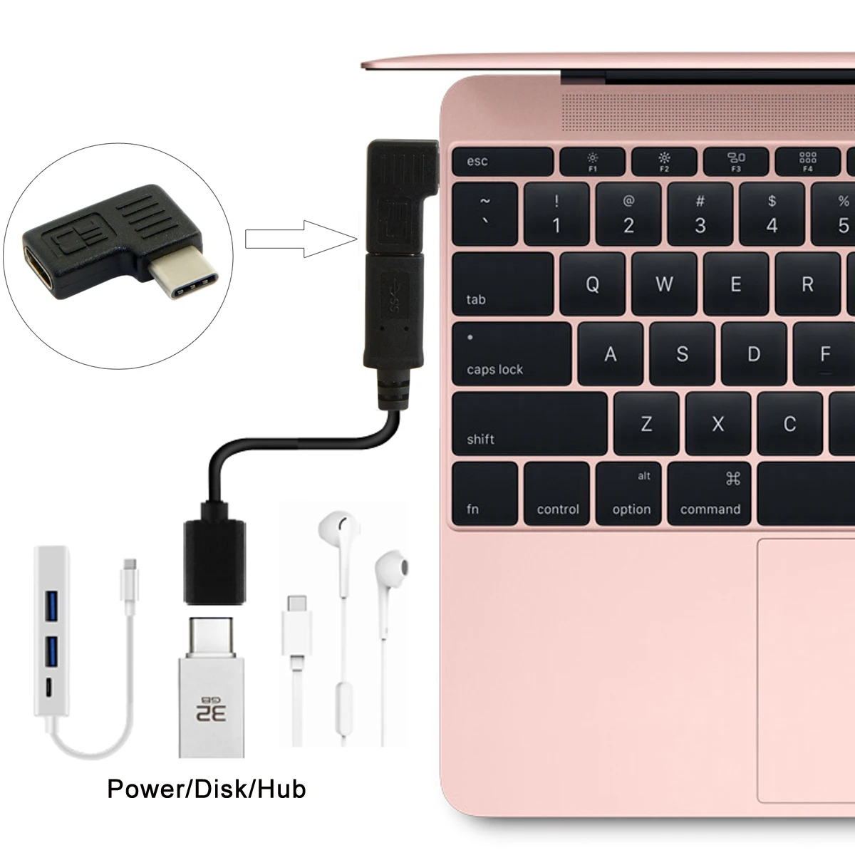 Jimier 90 градусов правый и левый угловой USB C 3 1 Type Male к женскому удлинитель адаптер
