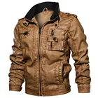 Новая мужская кожаная куртка-бомбер 7XL, брендовая Тонкая Повседневная куртка из искусственной кожи в стиле ретро с несколькими карманами, Мужская мотоциклетная куртка BF2805
