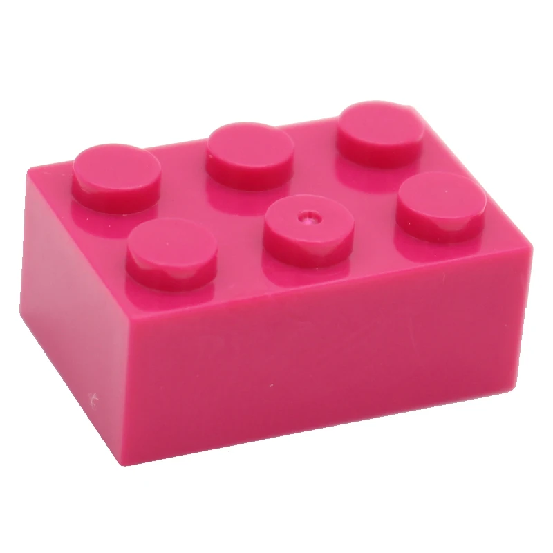 Rose red Moc креативный Кирпич 2x3 3002 Сделай Сам основы, Обучающие строительные блоки, комплекты деталей, совместимые сборные частицы, игрушки для детей - Цвет: Rose red