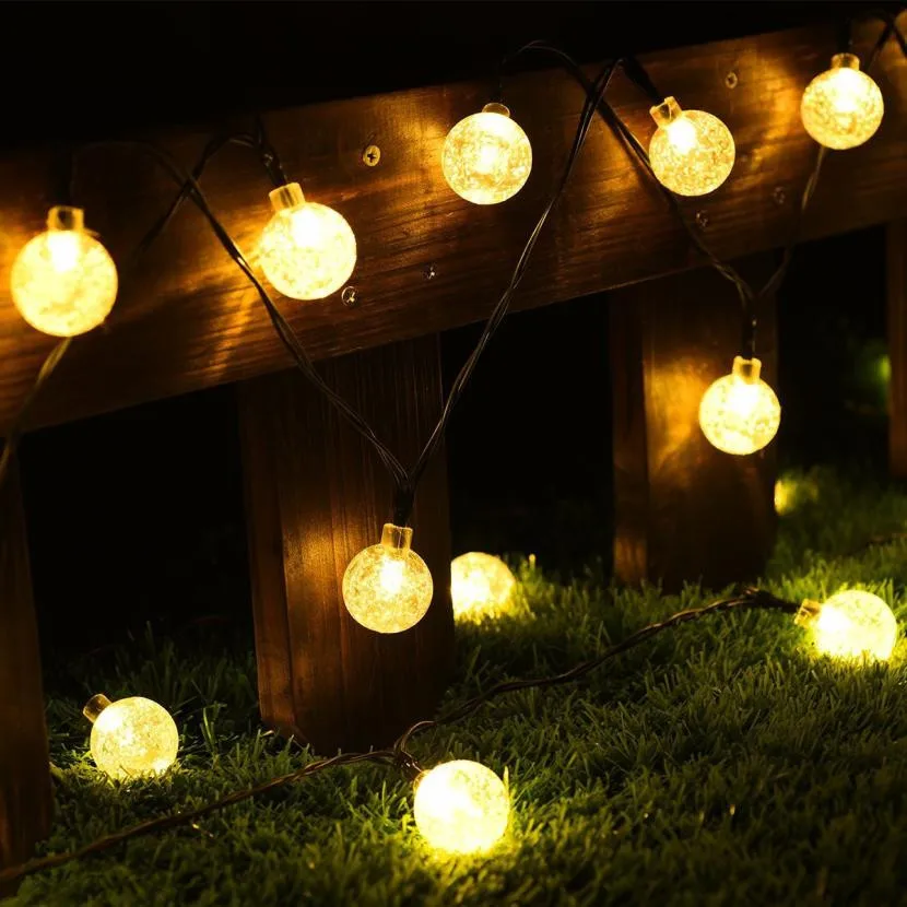 1 шт. гирлянда наружная Солнечная Глобус светодиодный свет с 20ft 30 Led белые