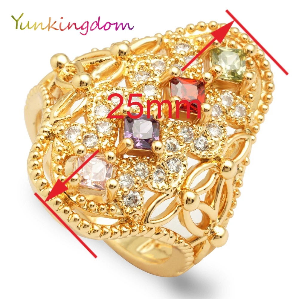 Очаровательные модные кольца Yunkingdom с кристаллами ювелирные изделия Женские