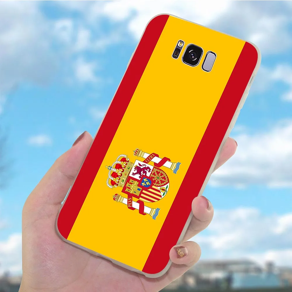 Мягкий чехол из ТПУ с испанским флагом для Samsung Galaxy S10 Plus S7 Edge M10 M20 M30 S6 S8 S9 S10e Note 8 10