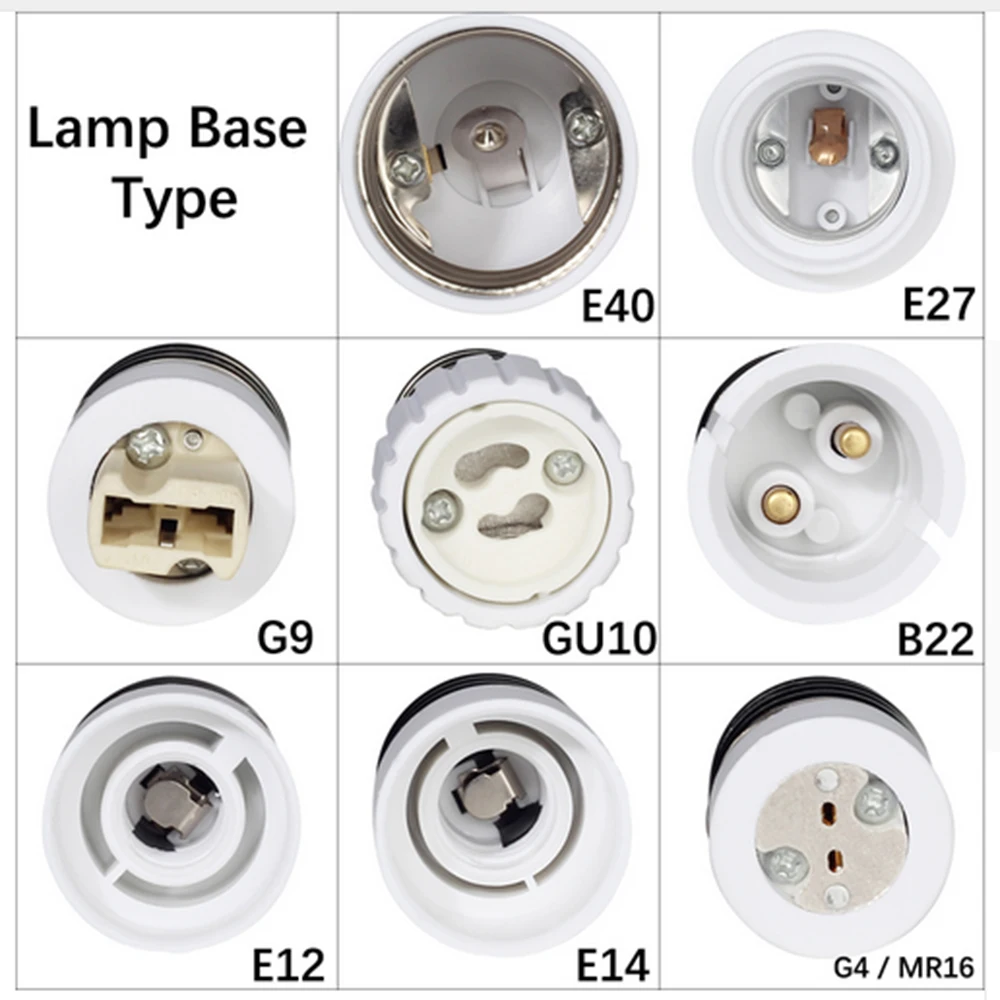 Lamp Holder Converters Gu10 / G4 / G9 / Mr16 / B22 / E14 To E27, E27 / Gu10 / G9