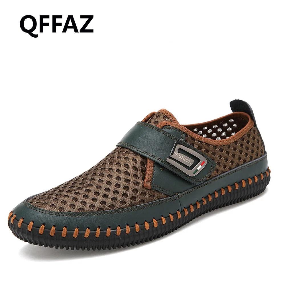 QFFAZ 2018 New Men Casual Shoes Summer Mesh Brand Fashion Man Comfortable Breathable Loafers Soft | Обувь