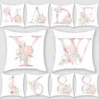 flower pillow cover 45x45cm kids room english alphabet for home goods 1pc flower pillowcase polyester