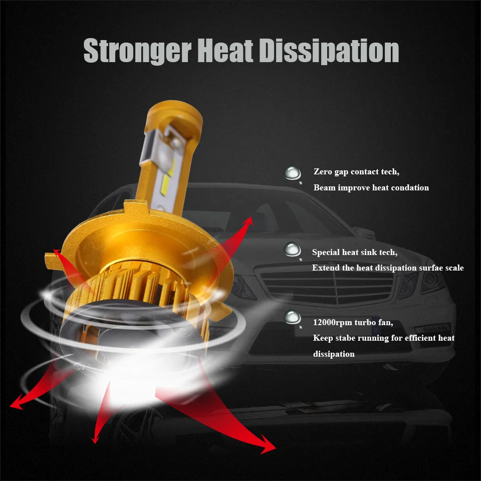 ANMINGPU 2x Mini 13000LM/пара 50 Вт H4 светодиодный головной светильник H7 Canbus H1 H3 H8 H11 9005/HB3 9006/HB4