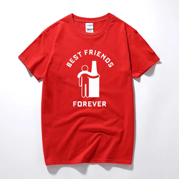 Drink wine Летняя мужская футболка s Best Friends Forever подарок хлопчатобумажная для детей