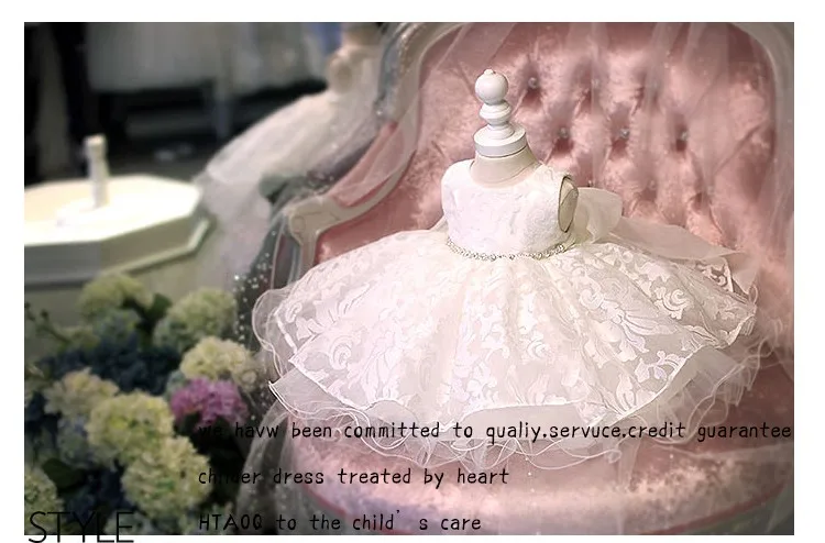 Высококачественное платье для крещения малышей и девочек белое принцессы с