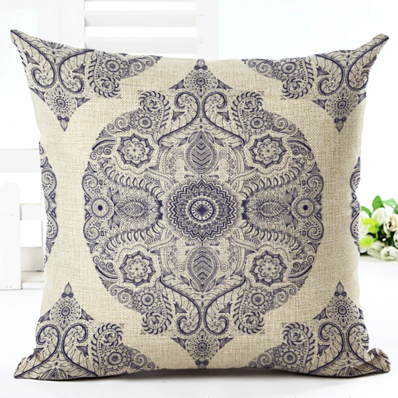 2016 богемный стиль геометрический квадратный льняной с принтом домашний декор