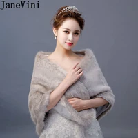 janevini gray women faux fur bolero hochzeit winter fur wrap stole warm black bridal capes shawl coat for wedding accessories