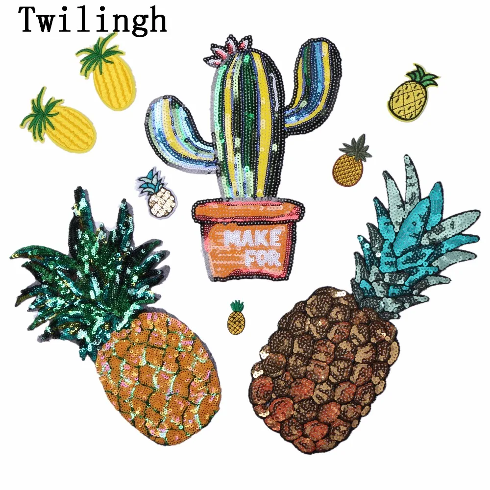 1 шт. блестящие нашивки наклейка в виде ананаса с фруктами пришивная нашивка