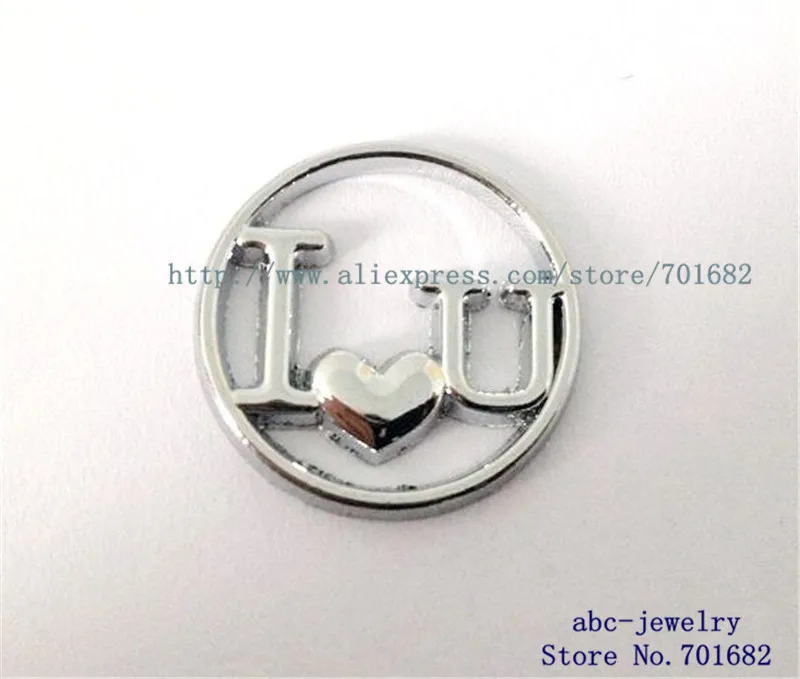 wholesales 10pcs I love U 22mm floating plate fit 30mm Floating Charm Locket zinc alloy as mom Dad friend sister grandma gift | Украшения и
