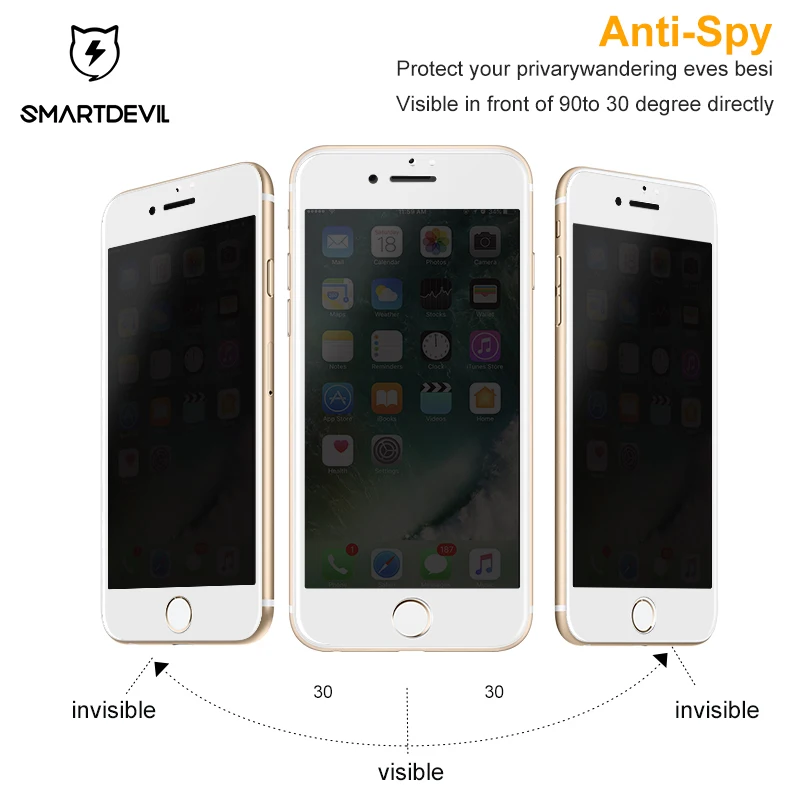 Закаленное стекло SmartDevil Anti peek Privacy для iphone 7 8 Plus защитная пленка экрана полное