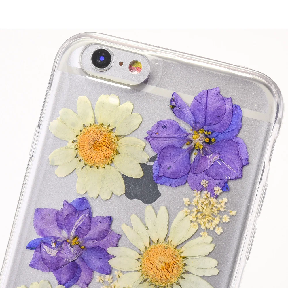 Для iPhone 6 plus сушеные цветочный Чехол Настоящее засушенный цветок чехол для Plus 5.5