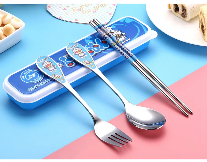 Модная Посуда Столовые приборы посуда рисунок «Hello Kitty» комбинированных ложек и вилок Пособия по кулинарии набор посуды кастрюля для быстрого приготовления аксессуары лагерь Кухня