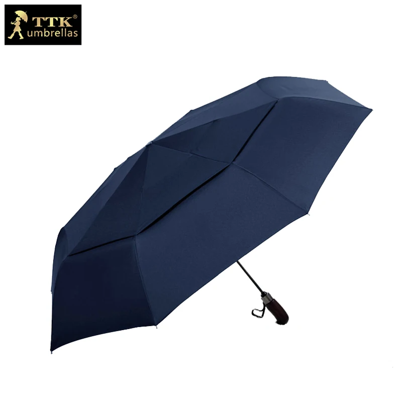 Двухслойные большие зонтики мужской автоматический зонт ветрозащитный TTK rain 3