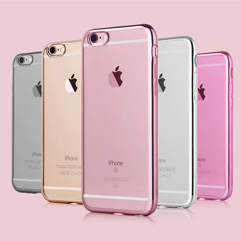 Ультратонкий прозрачный мобильный телефон с гальваническим покрытием для iphone 6 s