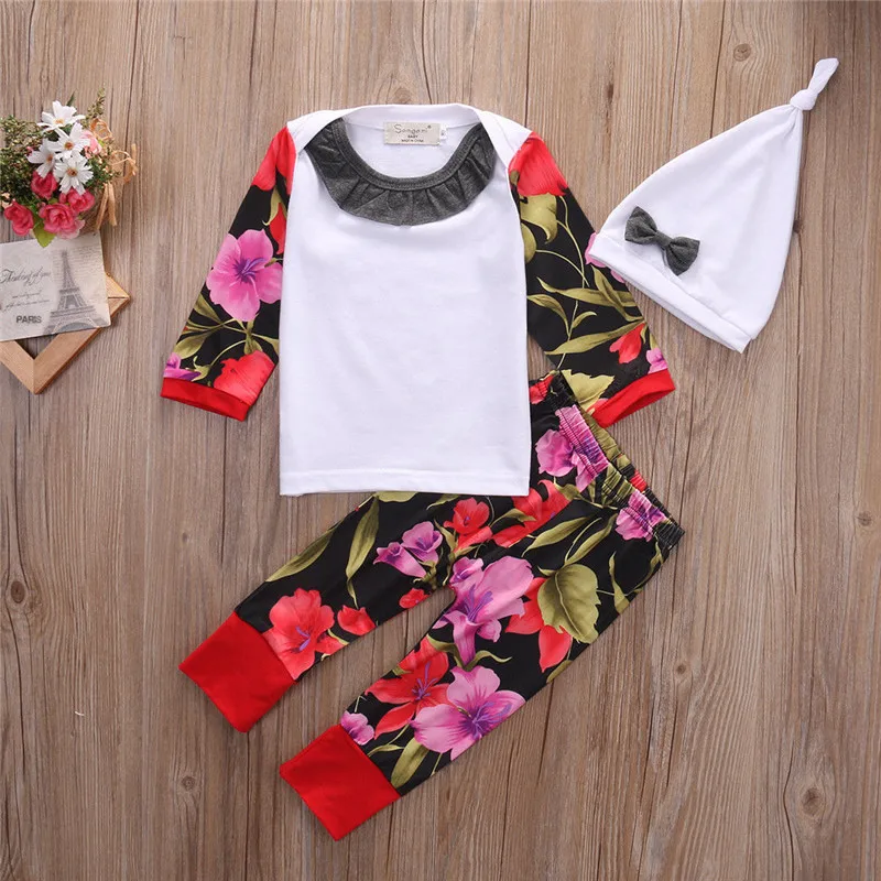 Винтаж Новорожденных Девочек Одежда Устанавливает Лоскутное Топы Носить Одежду