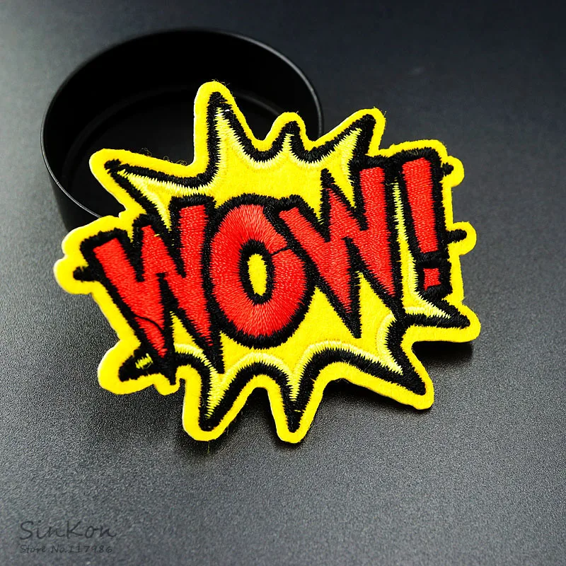 1 шт. WOW(Размер: 6,9X7,3 см) DIY тканевые значки вышитая аппликация швейная одежда наклейки одежда аксессуары
