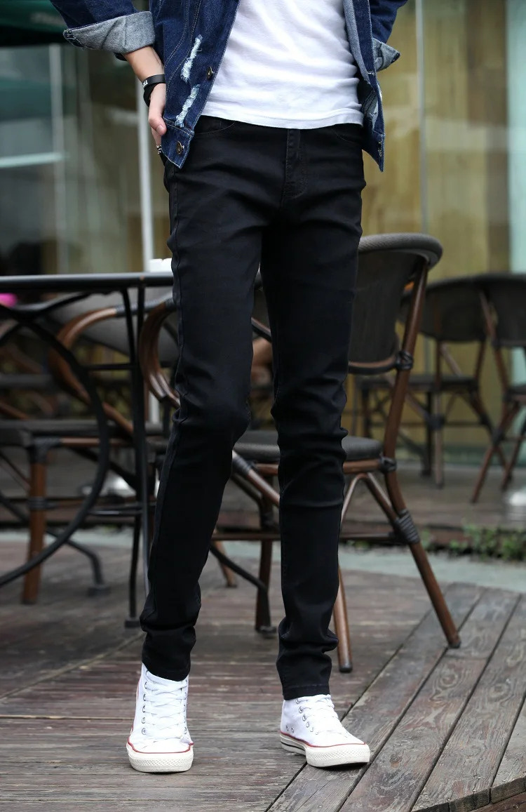 Новая мужская одежда белые джинсы тонкие корейские Tidal Tight Skynny джинсы