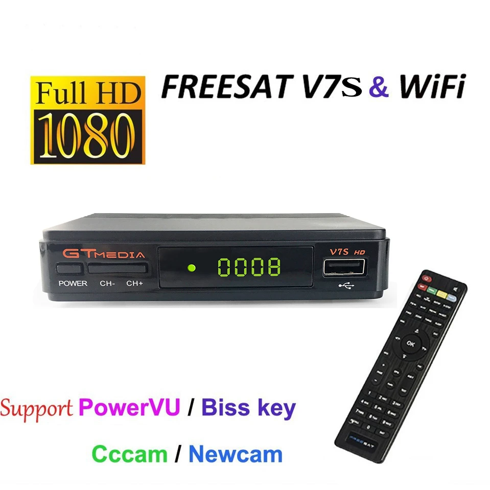 SmileMango Freesat V7S DVB S2 спутниковый ТВ приемник с поддержкой PowerVu Biss Key Cccamd Newcamd Youtube Youporn USB Wifi приставка|SmartTV-стики и