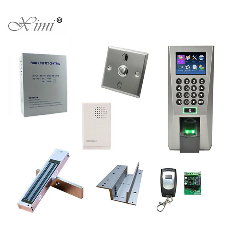 

TCP/IP F18 Fingerprint Access Control System With 280KG EM Lock Magnetic Lock, 12V Power Supply, Metal Exit Button And Door Bell