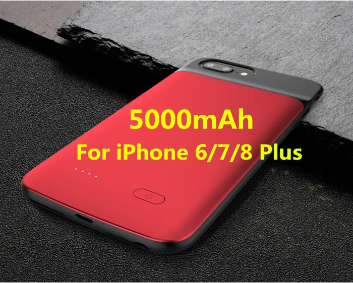 Red for 5.5 inch NTSPACE чехол для зарядного устройства для iPhone 7, 8 Plus, 6, 6 s Plus, жидкий силиконовый внешний аккумулятор, чехол для iPhone 8, 7, 6, 6 S, чехол для аккумулятора - Цвет: Red for 5.5 inch
