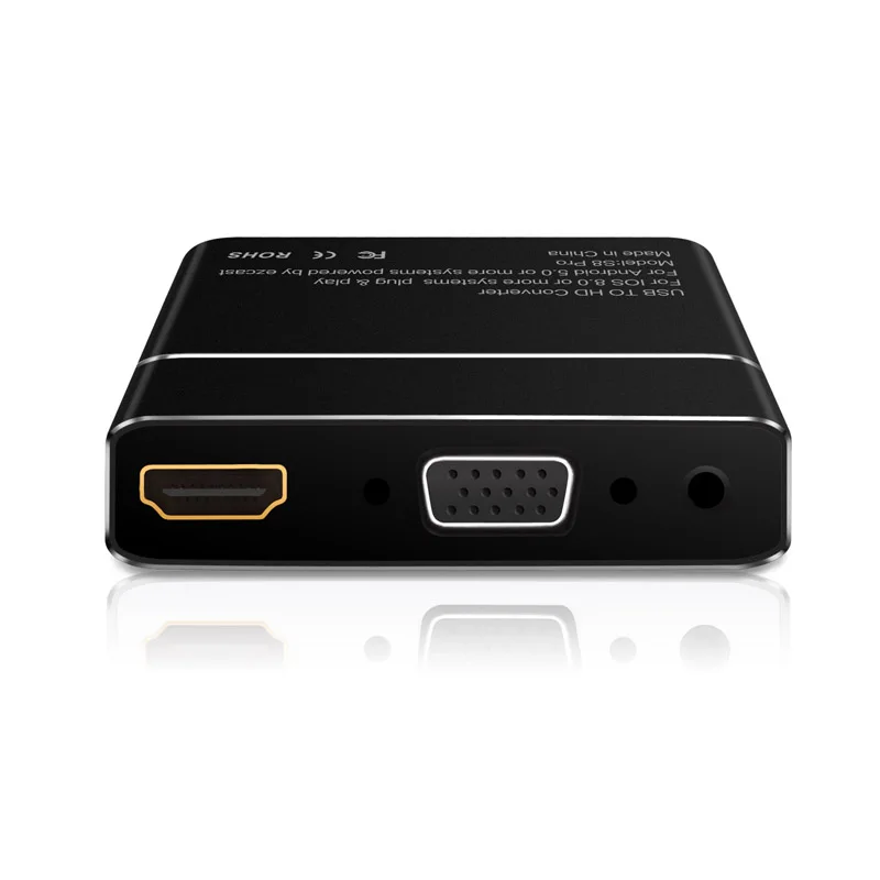 Voxlink HD цифровой av-адаптер Поддержка Full 1080 P AirPlay Dlan USB к HDMI + VGA аудио конвертер