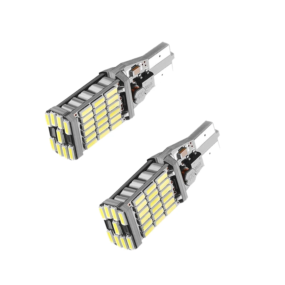 CJXMX 2PCS T15 W16W LED Car Lights 12V 920 921 912 Auto Reverse Light Bulbs 4014 45SMD Stop Backup 6000K White | Автомобили и