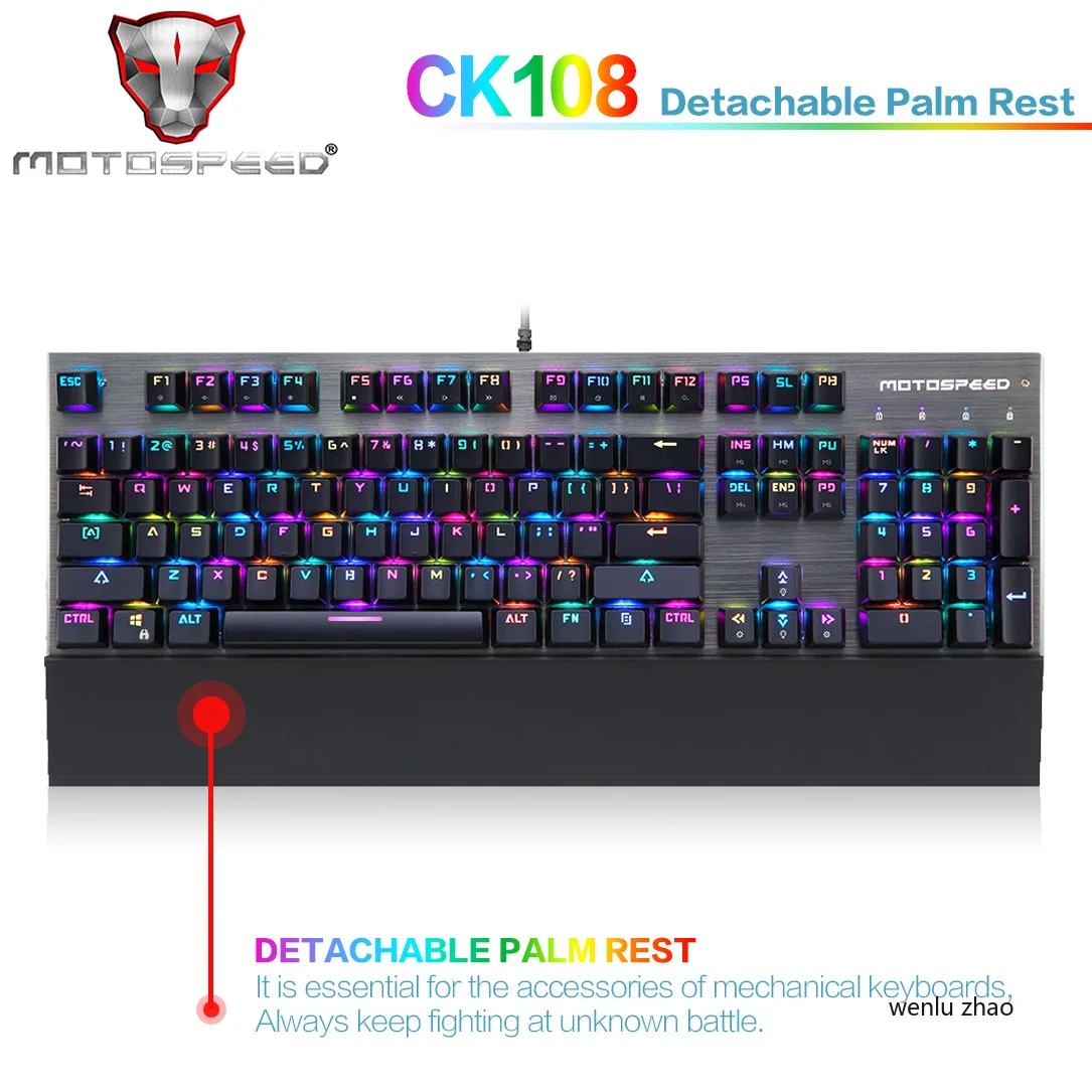 Motospeed CK108 104 ключей реальный RGB светодиодный подсветка анти ореолы игровая