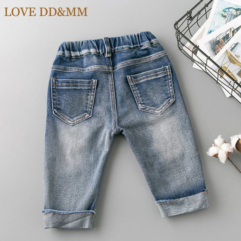 Женские джинсы с вышивкой LOVE DD & MM повседневные эластичные штаны до колена