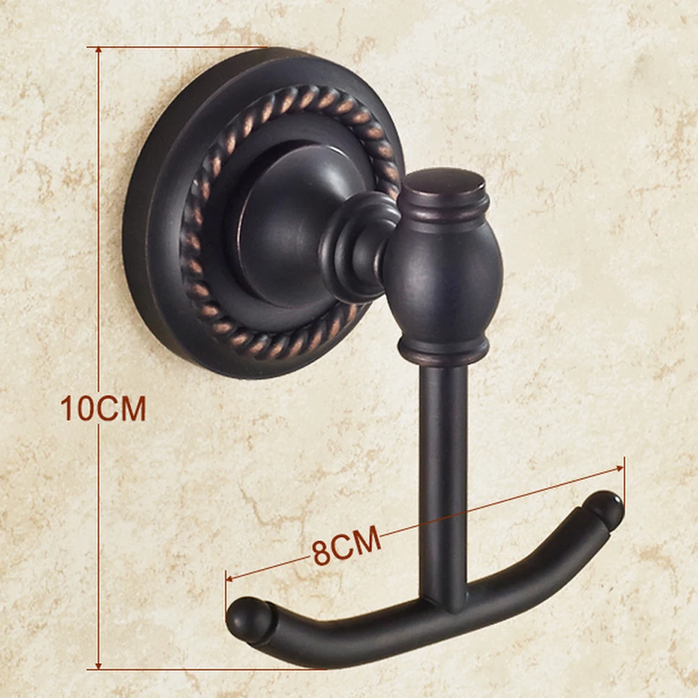 

A1 American retro copper coat hook single bathroom towel hook solid black metal pendant clothes rack wx7261103