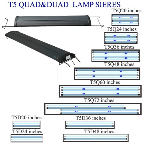 1"-72"/50-180 см T5 HO лампа для растений, пресноводный тропический лес, морской риф, цихлид, светильник для аквариума, лампа, светильник