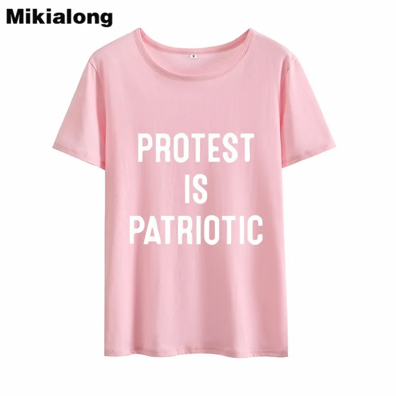 OLN PROTEST IS PATRIOTIC летняя футболка женская 2018 Ulzzang в стиле Харадзюку Топы Винтаж с