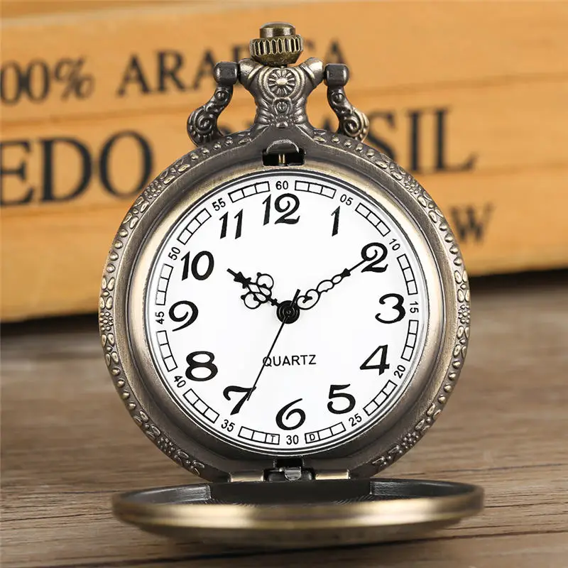 

Steampunk Quartz Pocket Watches Chain Necklace Nurse Watch Svetlana Series Bronze Arabic Numerals White Dial reloj bolsillo