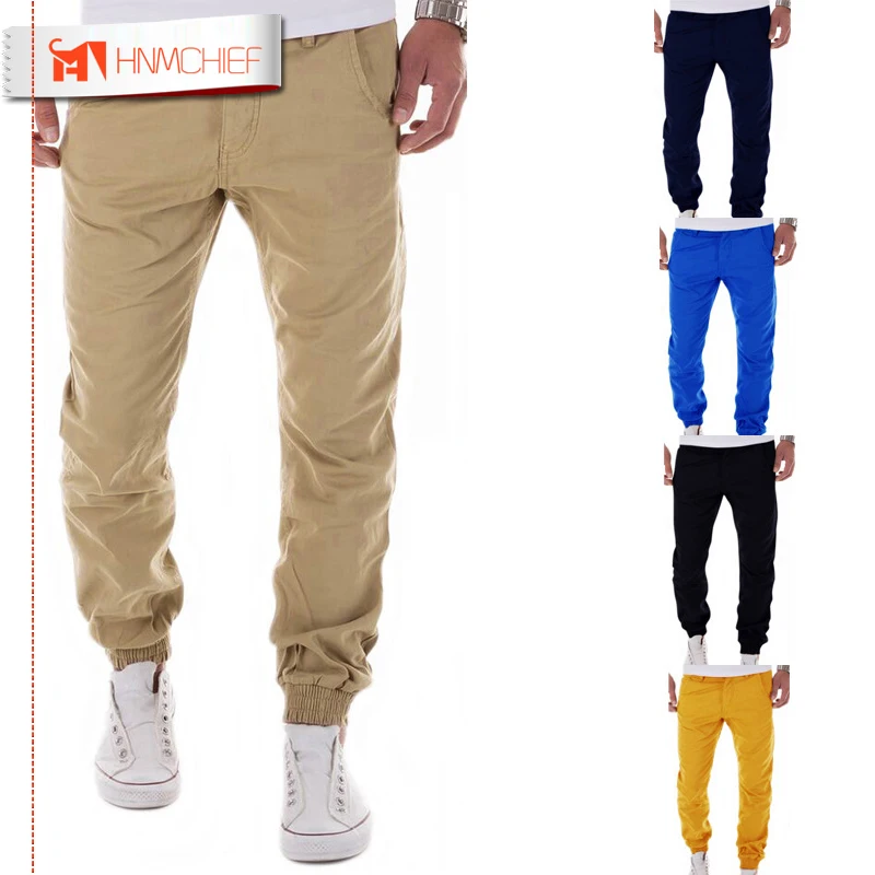 Мужские джоггеры HNMCHIEF Брендовые мужские брюки 2017 повседневные однотонные