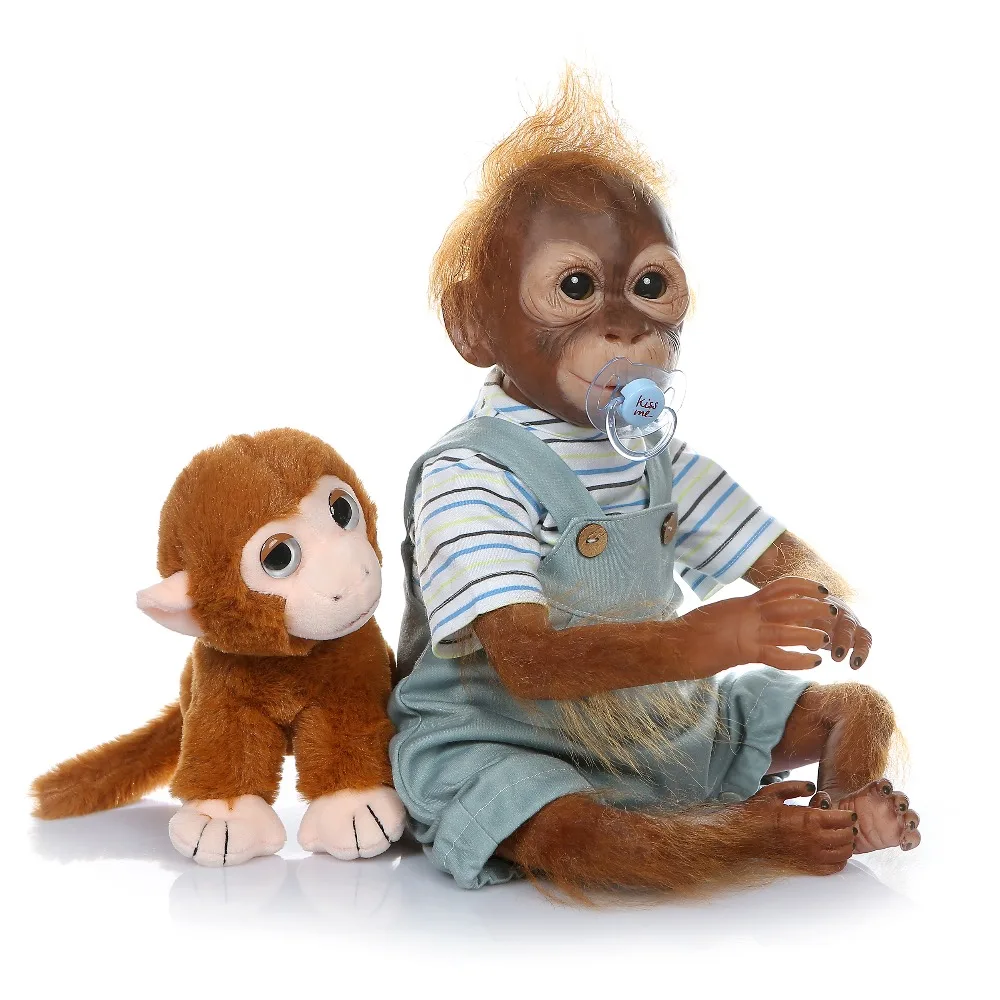 

21inch 52CM Silicone Monkey Reborn Doll Baby girl Dolls Soft Cotton Body Boneca Reborn Doll Collectible art doll Gift Brinquedos