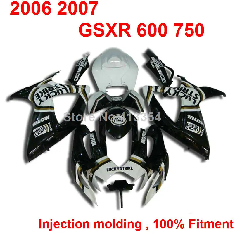 Литье под давлением части тела обтекатель комплект для Suzuki GSXR600 750 06 07 Белый