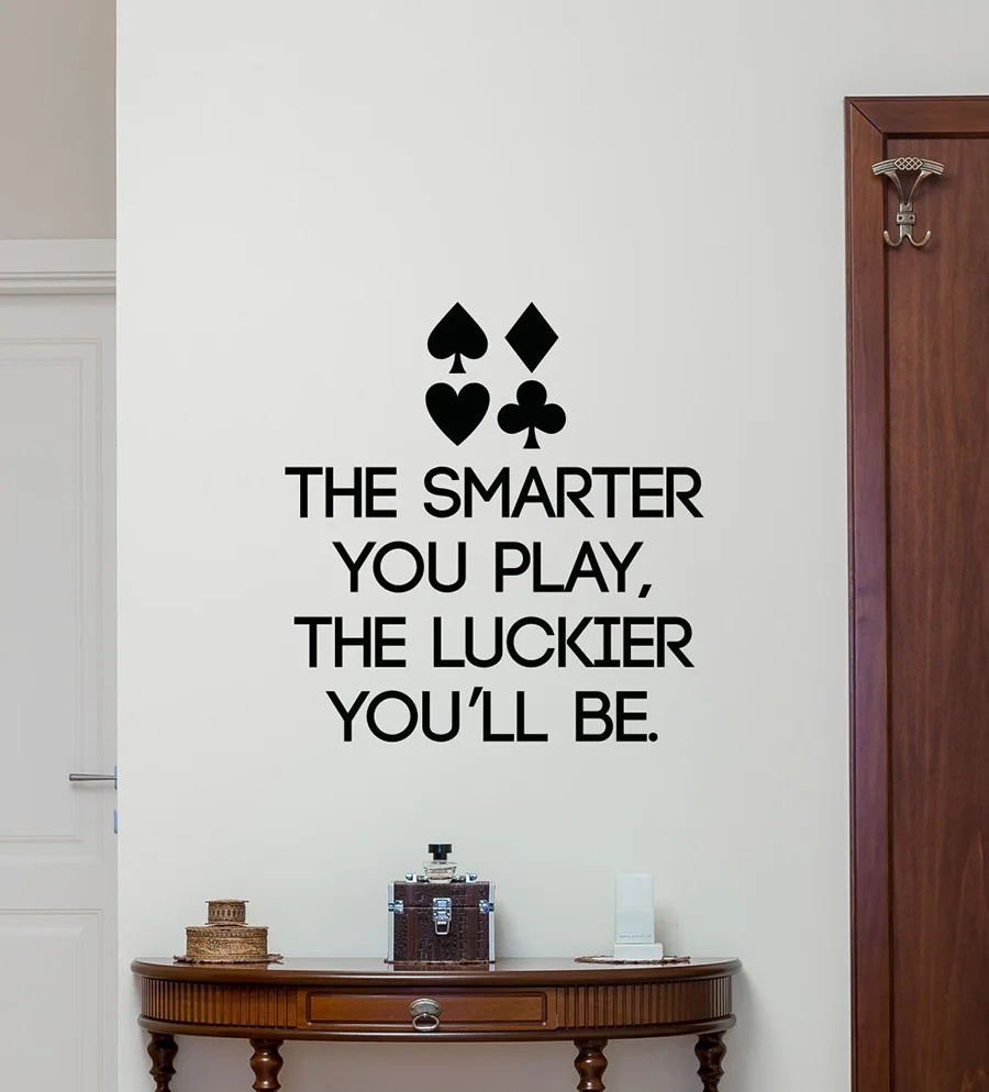 Наклейки на стену с цитатами в виде покера домашний декор гостиная надпись игра