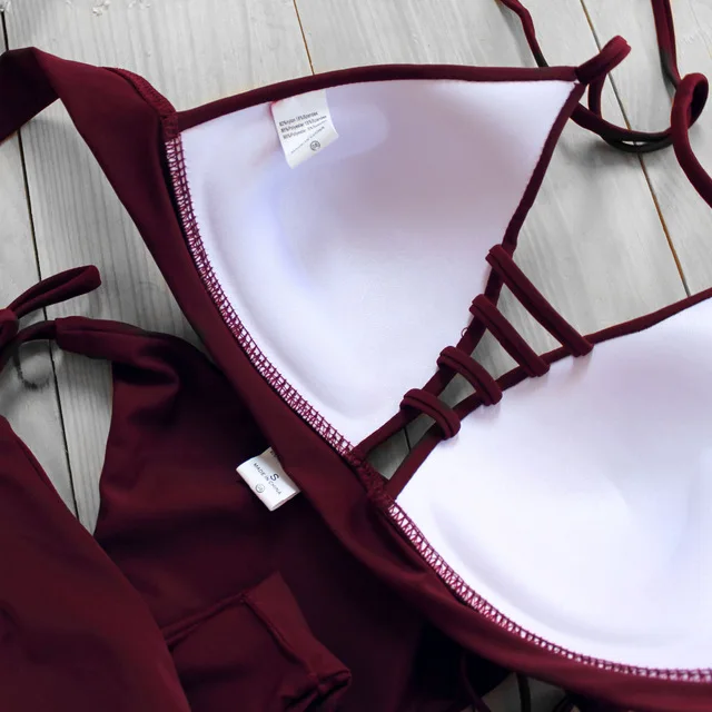 2017 Женские Купальники Женский Купальник Бандаж Бразильский Крест Полый Ремешок