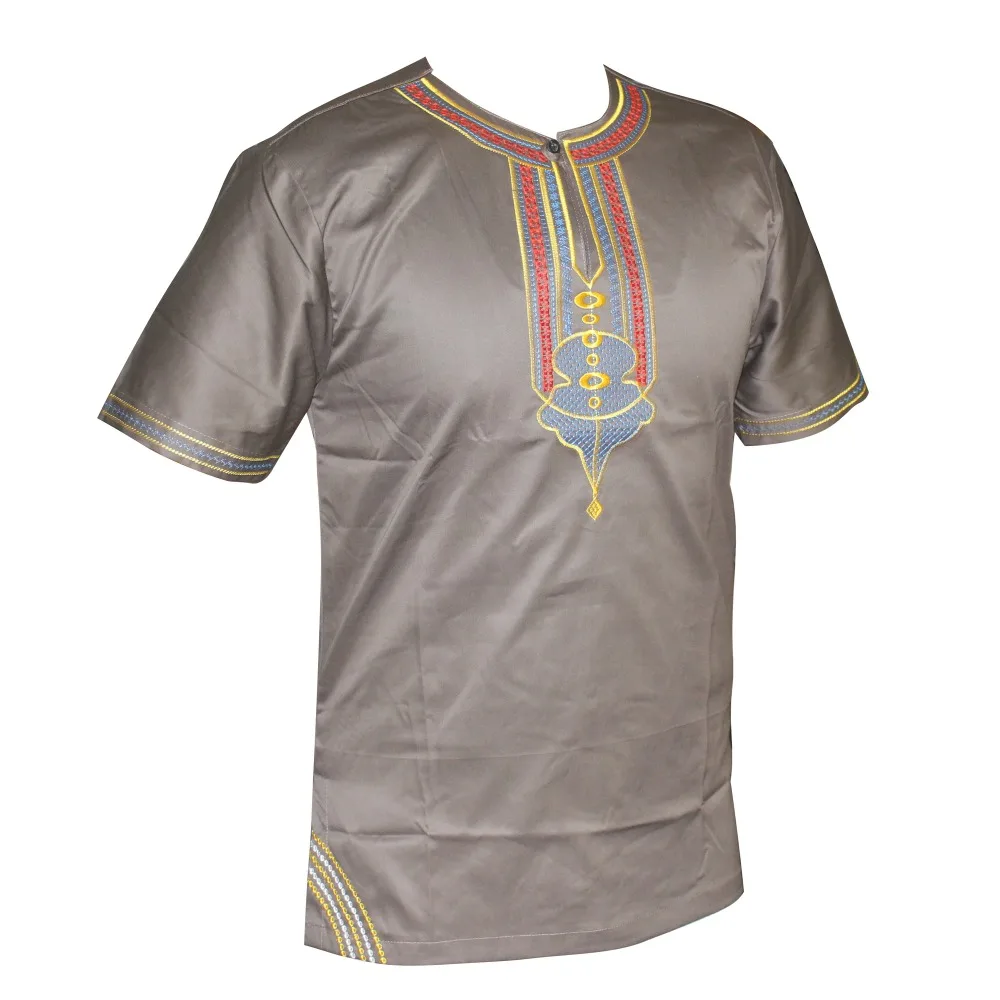 

Embroidery Dashikiage Men African Short Sleeve Hippie Vintage Tribal Embroidery Top 2019