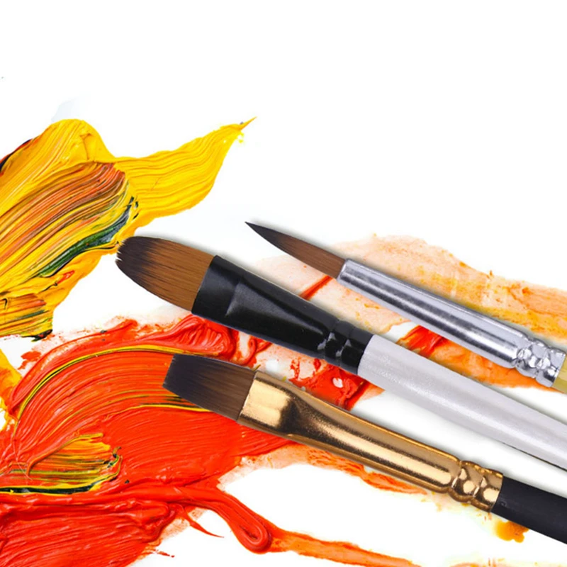 

12Pcs/Set Watercolor Gouache Paint Brushes Different Shape Round Pointed Tip Nylon Hair Painting Brush Set Art Supplies