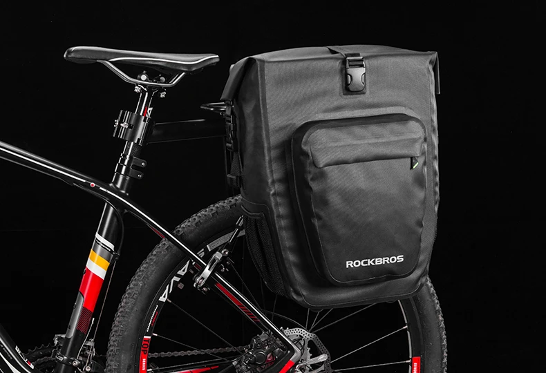 ROCKBROS водонепроницаемый 27L задний мешок для велосипеда, стойка для хвоста, сумка для сидения, переносная велосипедная сумка для горного велосипеда, рюкзак для багажника, Аксессуары для велосипеда
