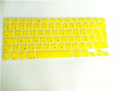 yellow Силиконовая мягкая цветная Azerty Клавиатура клавир кожный чехол для Mac Book Pro Macbook Air 1" 15" 1" Air 13 дюймов французский Великобритания/ЕС - Цвет: yellow