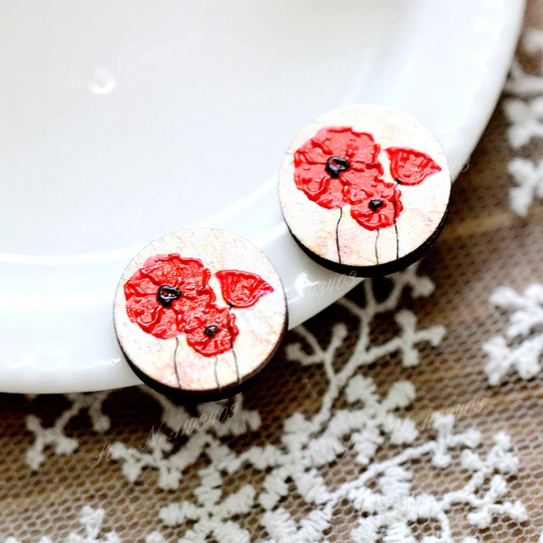 Уникальный 3D цветок рельефный 16 мм круглый цветной рисунок лазерная резка дерево